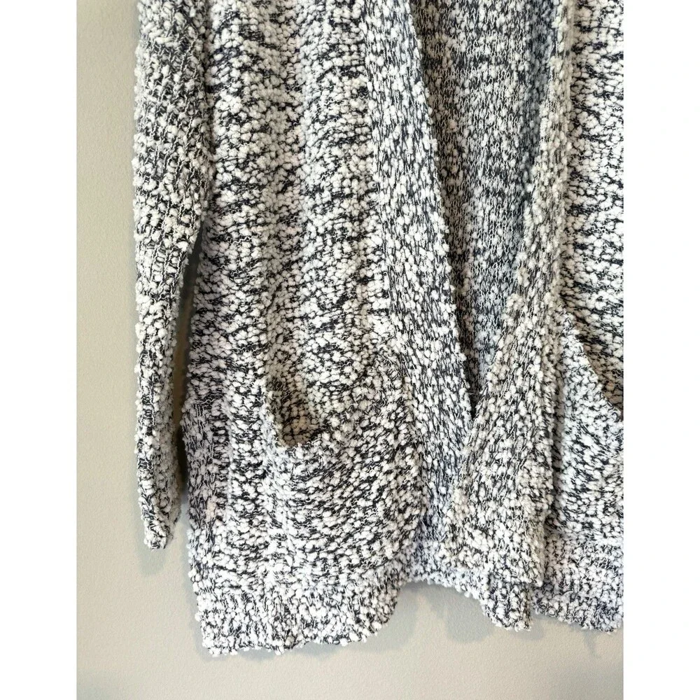 ModCloth Women's Marled Cardigan 1X Blue White Open Front Cozy